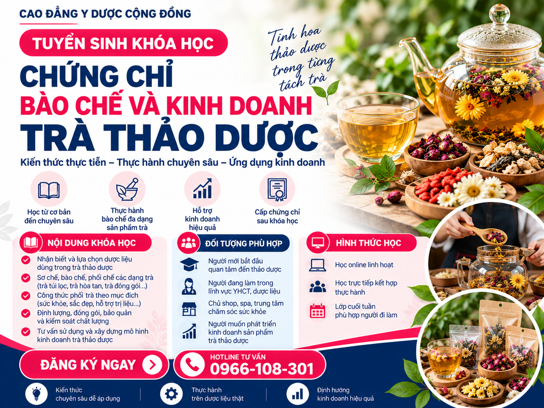 chứng chỉ bào chế và kinh doanh trà thảo dược