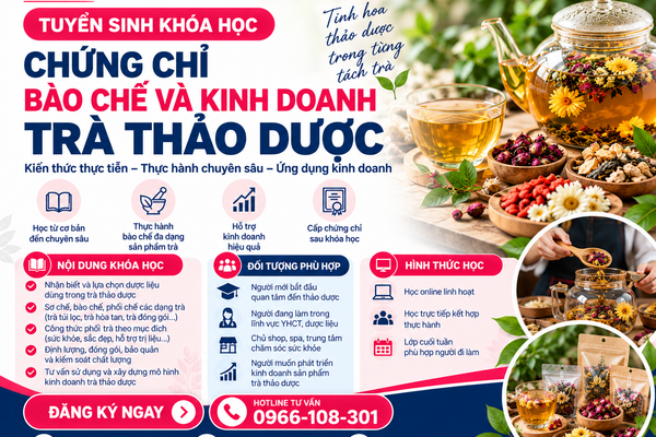 chứng chỉ bào chế và kinh doanh trà thảo dược