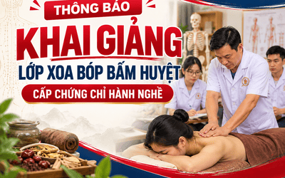 Thông báo khai giảng lớp xoa bóp bấm huyệt